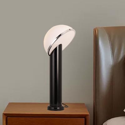 China Modern Simple Modern Black Cylindrical Decorative Household Table Lamp Hardware Table Lamp Hotel Room Glass Lamp for sale