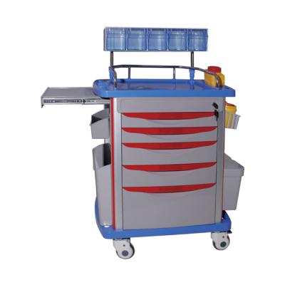 China Traditional ABS Transfer Nursing Medical Trolley With Drawers And Plate For Automatic External Defibrillator for sale