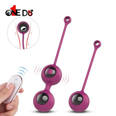 China Onedo remote control kegel ball set vibrator with app remote control for women dual vibration weight kegel ballssex toys for women for sale