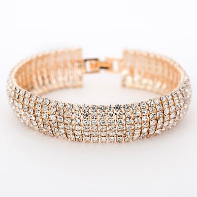 China Punk Europe and the United States wholesale rhinestone of the latest lady jewelry rhinestone bracelet lady crystal bracelet for sale