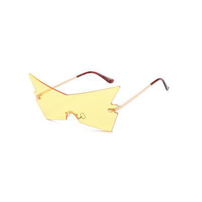 China UV400/polarized 2022 frameless funny internet celebrity one of the tide sunglass female party halloween personality sunglass with the same style for sale