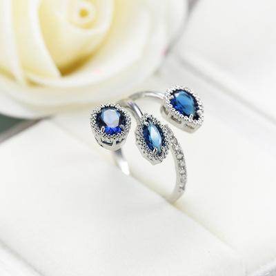 China New Korean Punk Rings Designer Rings Adjustable Stainless Steel Color Gemstone Ring Jewelry for sale