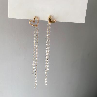 China Wholesale direct sales of new long earrings heart tassel earrings punk korean asymmetrical ladies jewelry for sale