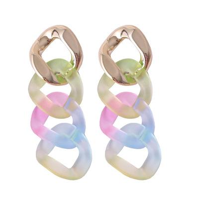 China 2021 new candy style Korean punk earrings resin acetic acid earrings colored women's earrings wholesale for sale