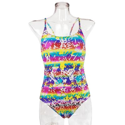 China Colorful Breathable Full Coverage Women One Piece Swimsuits With Back Hollow Out for sale