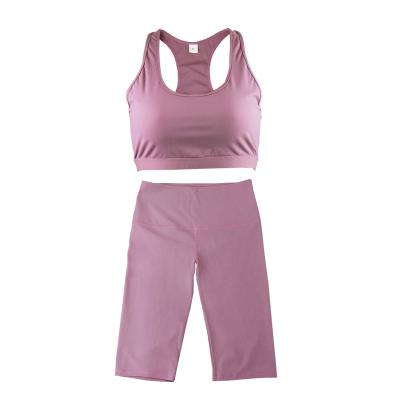 China Breathable Breathable Purple Bra And Legging Sports Wear Active Fitness And Yoga Pants Wear Sets for sale