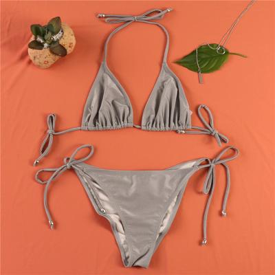 China Breathable Fashion Micro Bikini Swimsuit Swimwear Swimwear For Girls With Shiny Fabric for sale