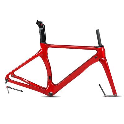 China 44*54 Tapered Headset + BB92 Pressed In Center Axle OEM Bicycle Frame 46cm/48cm/50cm/52cm/54cm 700C 44*54 Tire Bicycle Frame Through Fiber Bike Frame d'Axle Disc Brake Road Carbon for sale