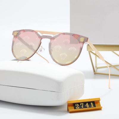 China European and American square frameless glass lens new unisex hip-hop new small round unisex fashionable sunglasses for sale