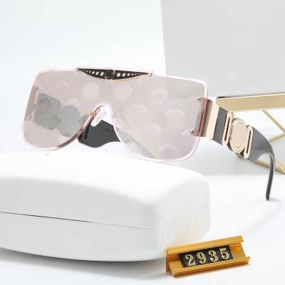 China 2023 New European and American Oval Fashionable Oversized Sunglasses Half-frame Half-glass Lens for sale