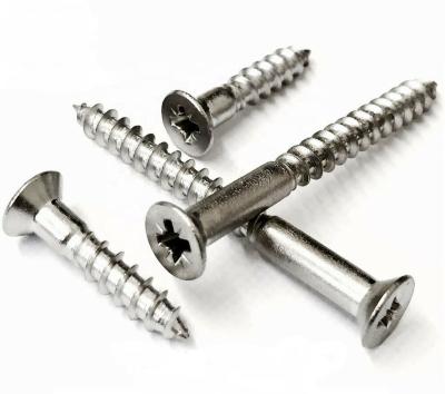 China M3 M5 45mm Din7505 custom stainless steel wood screws bulk flat head particleboard screw wood screws bulk for sale