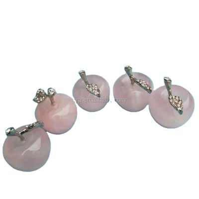 China China Rose Quartz Apple Hand Carved Natural Wholesale Crystal Apple For Christmas Gifts for sale