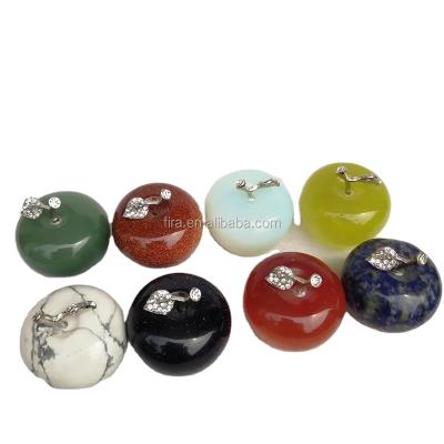 China Christmas Gifts from China Crystal Crafts Semi Precious Stone Crystal Apple Figurine Ornaments For for sale