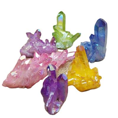 China China Wholesale Group Aura Quartz Cluster Colorful Aqua Aura Crystal For Sale Decorative Crystal for sale