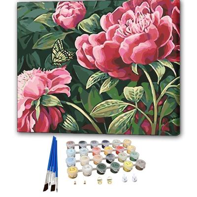 China New Classical/Postmodern Painting By Numbers Flowers DIY Oil Painting By Numbers On Canvas Plant Number Paint Decor For Adult for sale