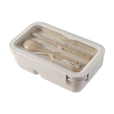 China Freshness Preservation 1100ml Safe Leakproof Bento Spoon And Chopsticks For Adults Kids Wheat Straw Lunch Box Food Container Storage Custom for sale