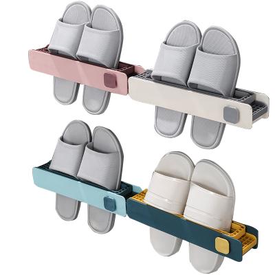 China Sustainable Modern Favorable 3 In 1 Plastic Recycled Folding Shoes Plastic Rack Wall Mount For Bathroom Accessories for sale