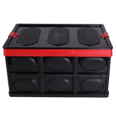 China Storage 30L Morden Stackable Folding Storage Bins Storage Box Lidded Luxury Plastic Crates Folding Utility Crates For Clothes Stac Box for sale