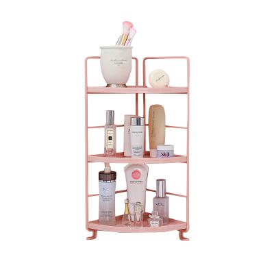 China Nordic Plastic Stocked Bathroom Corner 3 Layers Shelf Shower Basket Storage Holders For Office And Kitchen for sale