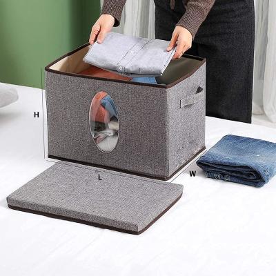 China Contemporary Fabric Cotton and Canvas Fabrics Underwear Dresser Drawer Organizer Storage Box Compartment Foldable Panties Socks for sale