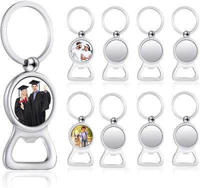 China Metal Bottle Opener Blank Personalized Custom Keychain Wine Beer Bottle Opener Keychain Multifunctional Key Chain Key Ring Custom Printing for sale