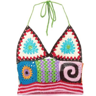 China Anti-pilling Women's Style Crochet Bohemian Corset Tops Multi Color Cotton Bikini Top for sale