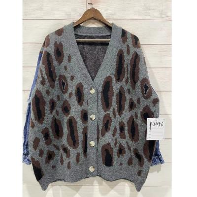 China Autumn Winter Women Sweaters 2023 Breathable In Leopard Print Sueter Mujer Korean Chic Soft Japanese Vintage Elegant Pullovers Femme for sale