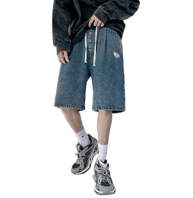 China Sustainable Mens Denim Shorts Loose Five Size Five Summer Thin Casual Elastic Pants Men for sale