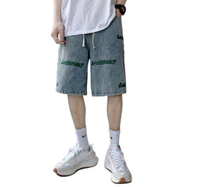 China Sustainable Denim Shorts Men's Summer Retro Design Sense Minor Casual Five Point Pants Embroidered Pants for sale