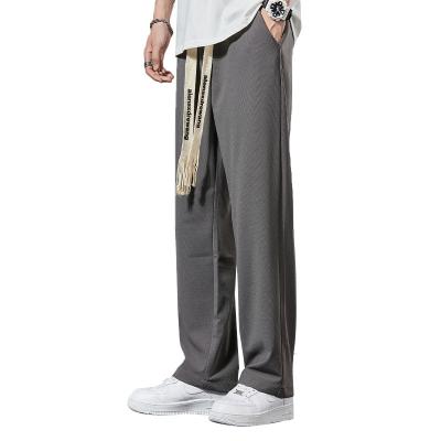 China Summer breathable ice pants men's tops silk casual pants loose straight leg high street large size trousers for sale