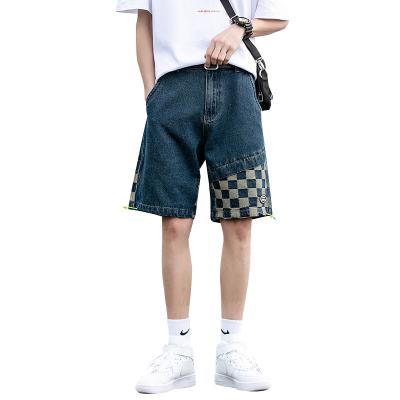 China Men's Shorts Five Points Plaid Straight Quilting Cotton Denim Summer Casual Shorts Men's Shorts Viable for sale