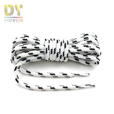 China Hot Fashion Round Selling Logo Nylon Printed Shoelaces Custom Made Round Flat for sale