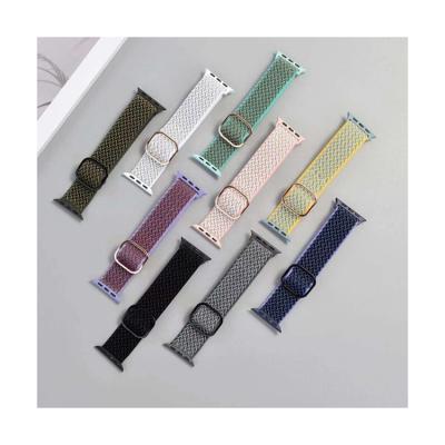 China 2021 New Retro Cloth Strap Jewelry Watch High Quality Popular Casual Nylon Wave Stripe Strap for sale