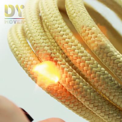 China 1-18mm Diameter Aramid Rope Waterproof Flame Retardant High Tensile Rope Kevla Rope for sale