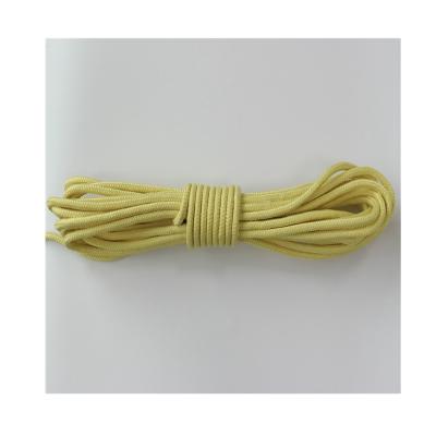 China Custom Yellow Custom Made Fiber Rope Nylon Length Aramid Processing Wear Resistant Outdoor Sports Climbing Fiber Rope for sale