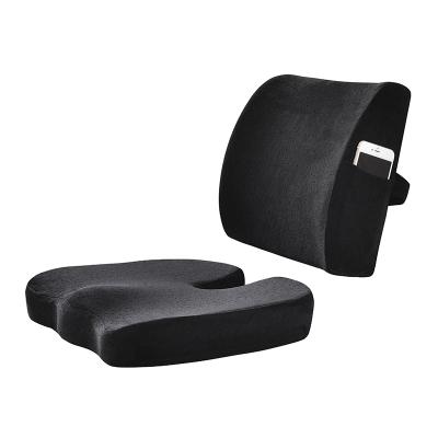 China Anti-Static Lumbar Support Pillow Back Cushion For Office Chair With Velvet Selling Foam Pillow For Car Woven 100% Polyester MEMORY Foam for sale