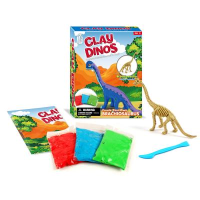 China Educational DIY Toy Set Factory Wholesale Hand on Rod Funny DIY Plasticene Toy Dinosaurs Assembled Dino Educational Toy Colorful Clay Color Plasticene for sale