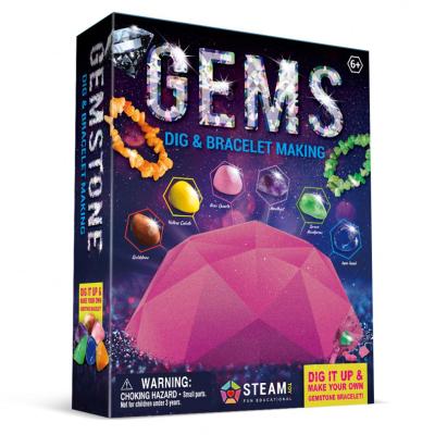 China Chridren Toys Good Selling Gemstone Excavation Kit Gems Science By Me Bracelet Making Grils Toy for sale