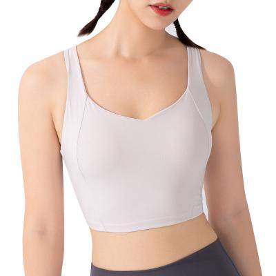 China Antibacterial Women's Medium Support Coolmax Strappy Comfy Convertible Sports Bra for sale