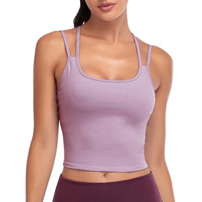 China Summer Sustainable Compression Women Muscle Cool Soft Padded Tank Top for sale