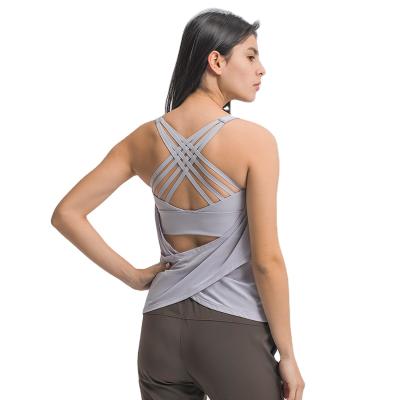 China Ultra Soft Feeling Strappy Cami Yoga Tank Tops Padded Viable Women Skin Compression for sale