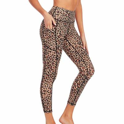 China Breathable Women High Waist Compression Leopard Fitness Yoga Leggings for sale