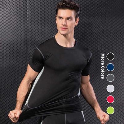 China Custom Jogging Shirts Mens Fitness Compression Gym Wear Anti - UV for sale