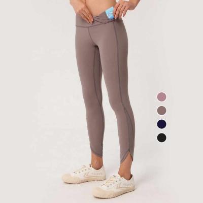 China Antibacterial Power Flex Yoga Pants Women High Waist Lifting Gym Pants Yoga Gray Workout Sports Seamless Leggings for sale