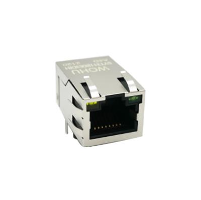 China PCB 1 port 100 base-t with RJ45 shrapnel integrated filter connector for sale