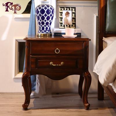 China Modern American Style Bedside Table Bedroom Furniture Solid Wood Luxury Nightstand With Drawer Modern Design Wooden Cabinet for sale