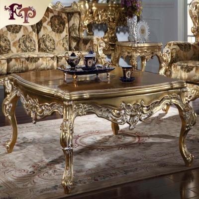 China Modern Designs European Style Solid Wood Luxury Royal Solid Wood Coffee Tables for sale