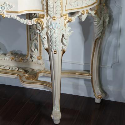 China European French Antique Wooden Home Furniture Luxury Hand Carving Paint Cracking Console Table for sale