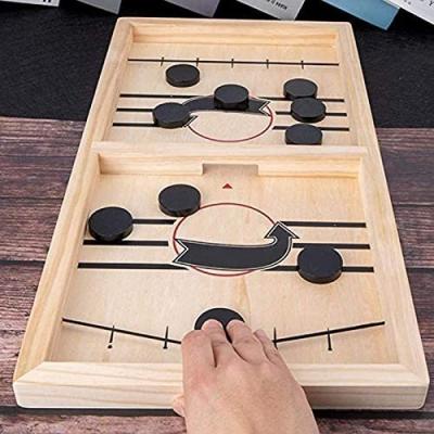 China Entertainment Battle Desktop Interactive Chess Wooden Sling Fast Hockey Match for sale