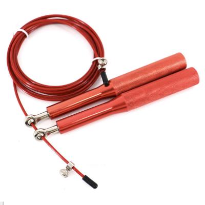 China Aluminum Handle+Wholesale Speed ​​Steel Wire+PVC/PU Jump Rope Custom Adjustable Aluminum Workout Equipment Steel Jump Rope for sale